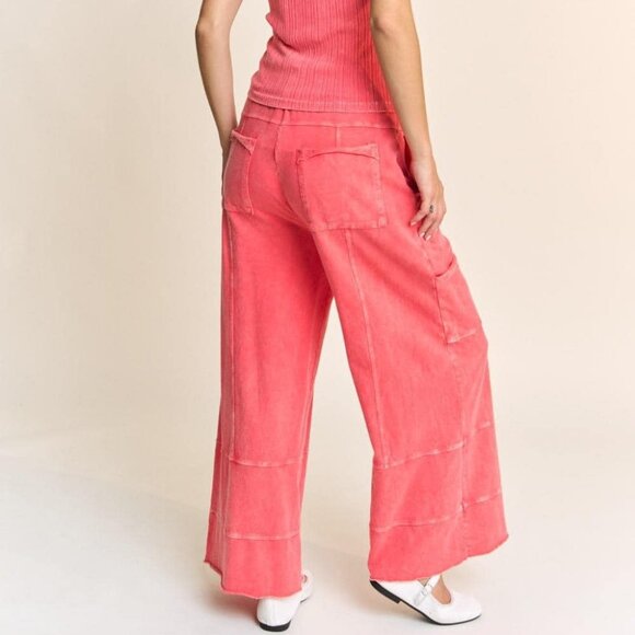 JHER CORAL FLARE CARGO STYLE FLOWY PANTS L - Picture 2 of 2